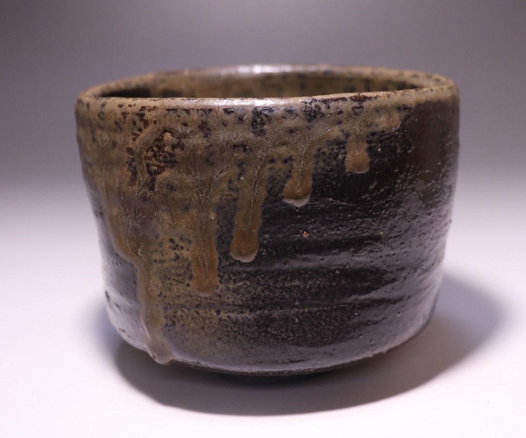 藤原謙 青備前焼 備前茶碗 備前焼茶碗 茶道具 抹茶碗 新品 未使用 です