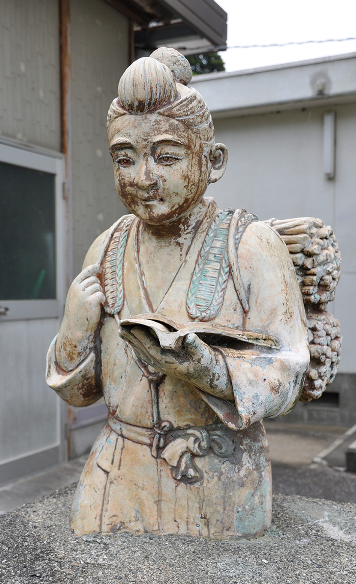 隆美作]銅製:二宮金次郎座像 閉校した小学校に設置されていた二宮