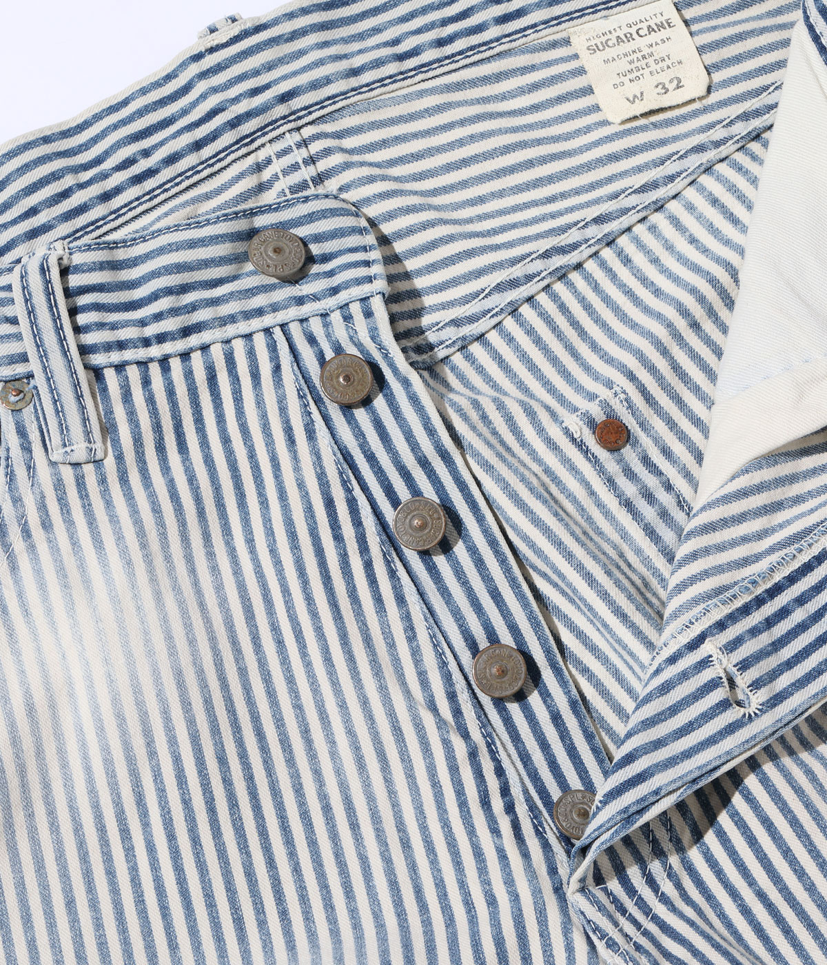 Lot No. SC42454 / 11oz. HICKORY STRIPE 5POCKET WIDE PANTS AGED