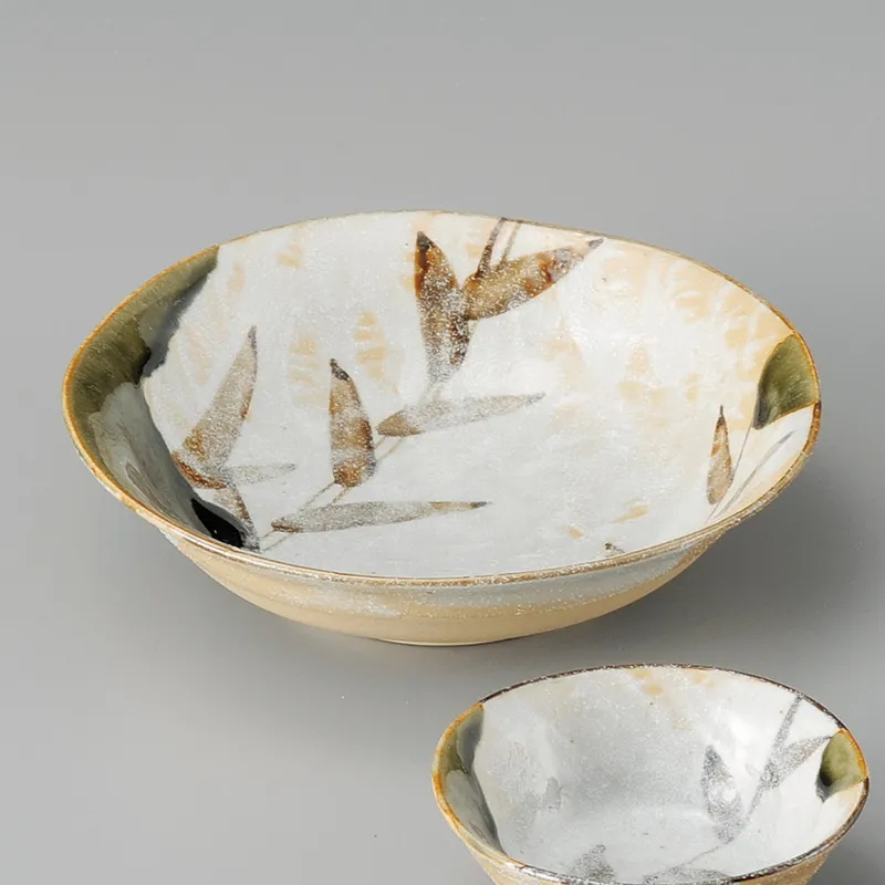 永江港史さん 絵志野焼 鹿 梅 鉢 小皿5枚セット 志野焼 小皿 5枚セット