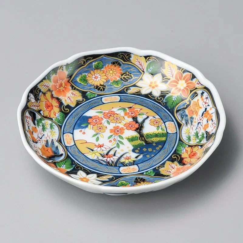 Y様へ感謝お嫁入り‼️涼やか星丸紋切子ボウル1客 錦手牡丹唐草小皿10客