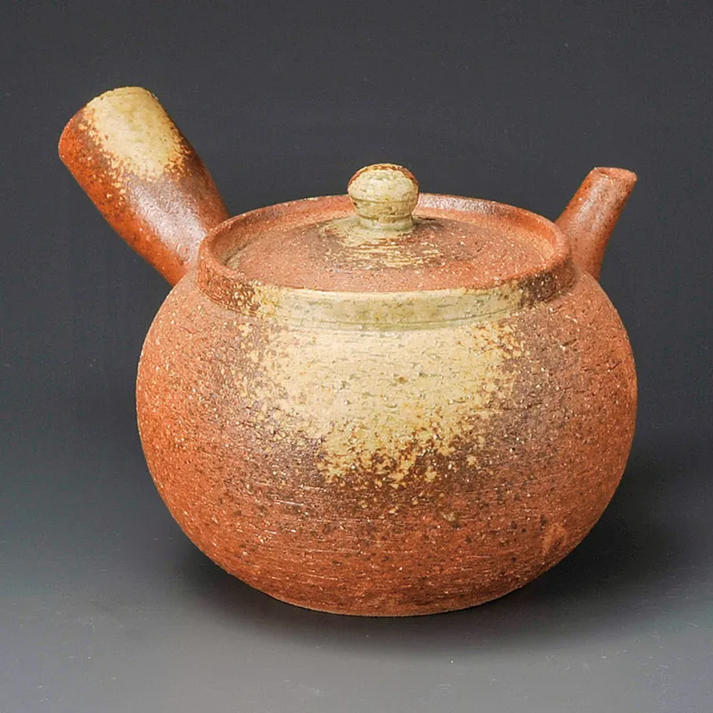 陶器製急須 丸型 ドリッピング釉薬 信楽焼 特大急須 57cm 骨董品 陶器