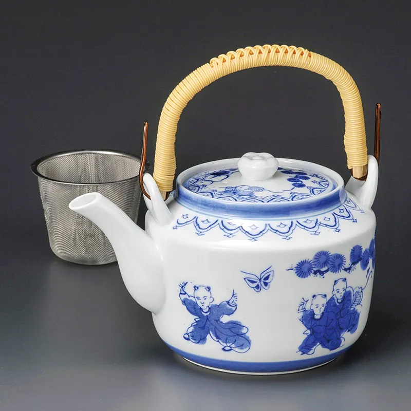 南京染付唐子徳利 南京染付唐子徳利