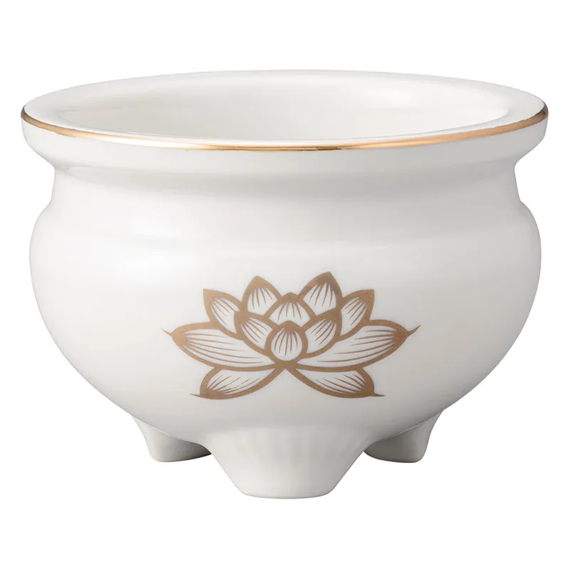 金山 香炉 白・金 九谷金山 香炉 白地金花模様 蓋付き - メルカリ