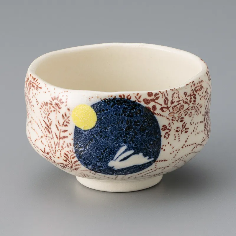 小茶碗・月うさぎ(抹茶碗)|食器通販の陶磁庵