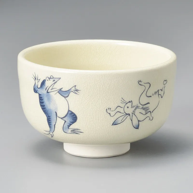 白鳥獣戯画切立小茶碗(抹茶碗)|食器通販の陶磁庵