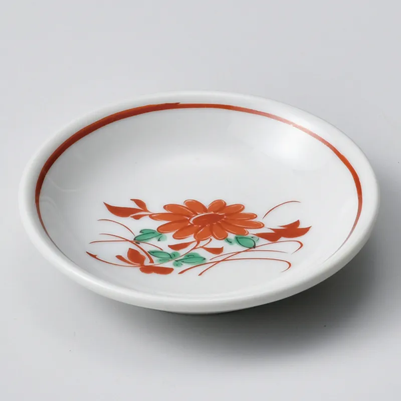 赤絵菊小皿(和風豆皿)|食器通販の陶磁庵