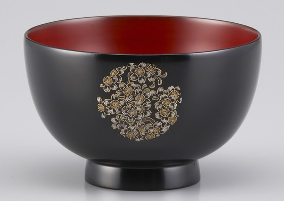 小傷有！時代金縁黒漆に優美な草花蒔絵の映える小皿7