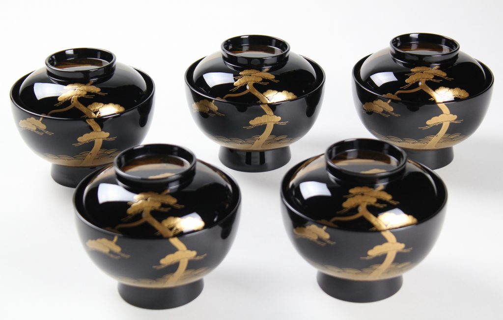 高級輪島塗 歌人蒔絵 煮物椀 5客 高級輪島塗 歌人蒔絵 煮物椀 5客 美術