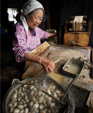 帯4985 ○染織の名門 しょうざん謹製 生紬 高級 正絹 袋帯 しょうざん