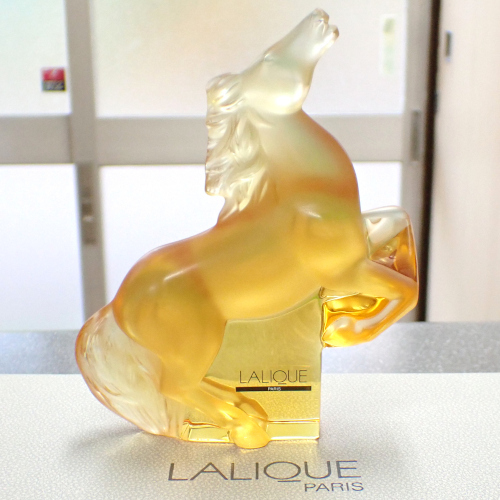 LALIQUE ガラス製馬の彫刻 ホース オブジェ 置物 インテリア雑貨
