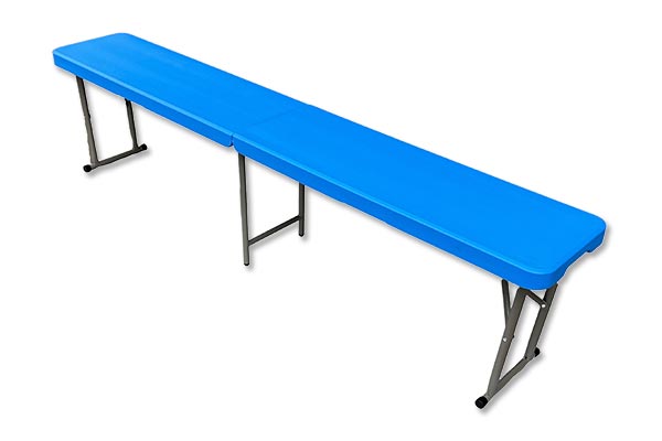 折り畳み伸縮ベンチブルー高さ40㎝長さ2.5m持ち運び可能ダイニング待合室