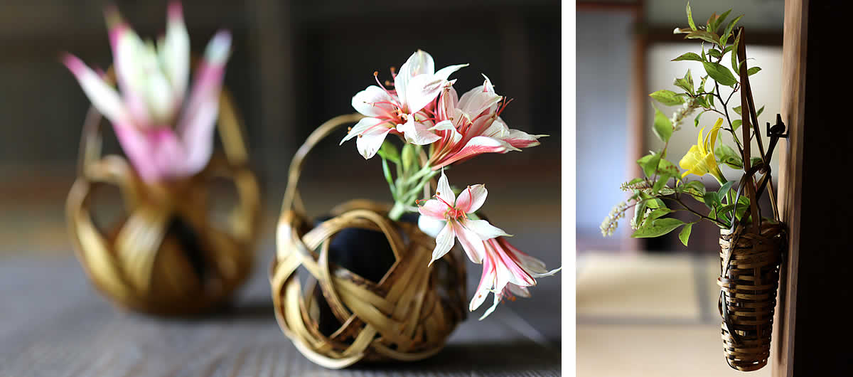 虎竹掛け花籠 すかし魚籠 | 虎斑竹専門店 竹虎