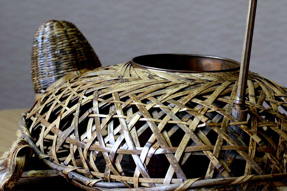 一点限り】 亀井竹芸作 鶴亀（大） | 虎斑竹専門店 竹虎