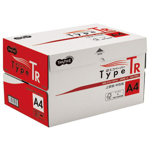 たのめーる】TANOSEE αエコペーパー タイプTR A4 1箱(2500枚:500枚×5冊