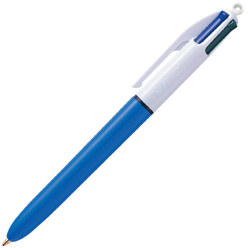 たのめーる】BIC 4色ボールペン 1.0mm (軸色:ブルー) 4CMDBLU 1セット
