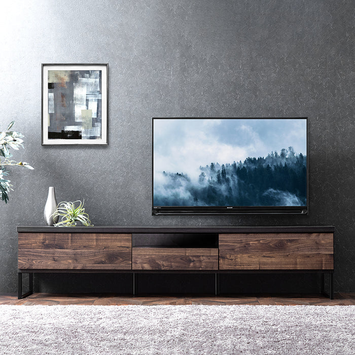 幅180cm］ ヴィンテージ調テレビ台 国産 完成品 引き出し付 【超大型