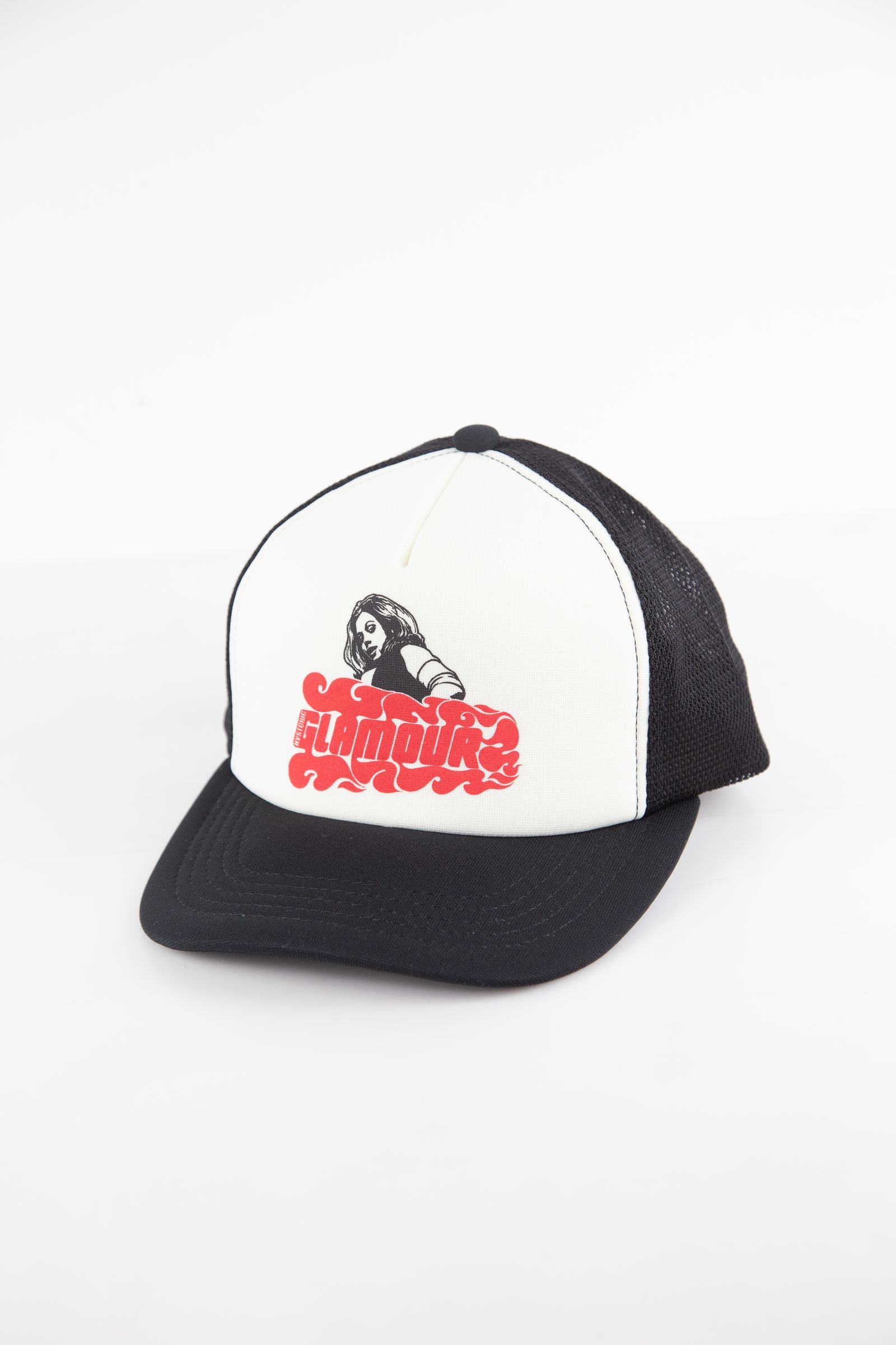 HYSTERIC GLAMOUR 人気 メッシュキャップ girl オレンジ×ネイビー