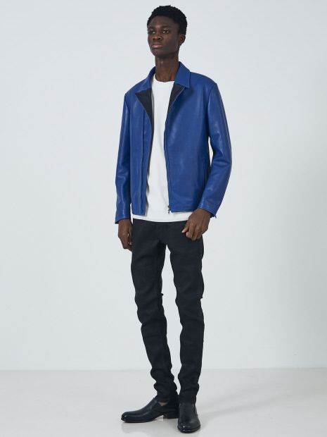 5351 POUR LES HOMMES - 【ラムレザー×デニム】セミダブル ライダース