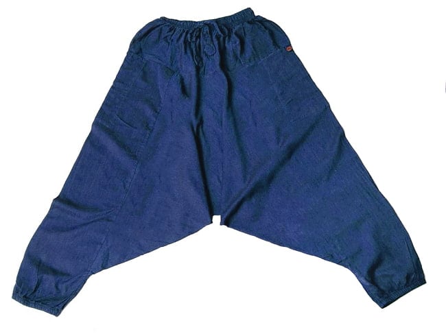 ダークブルー サルエルパンツ Sサイズ ソフトコットンのサルエルパンツ