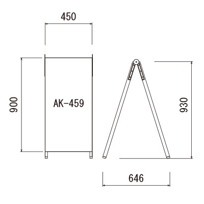 スタンド看板】Aサイン Kブラック AK-459 両面 W450×H900 | 看板の激安