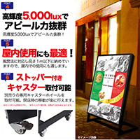 電飾スタンド看板】ACアダプタータイプ 屋外用 L型 LEDスタンドパネル