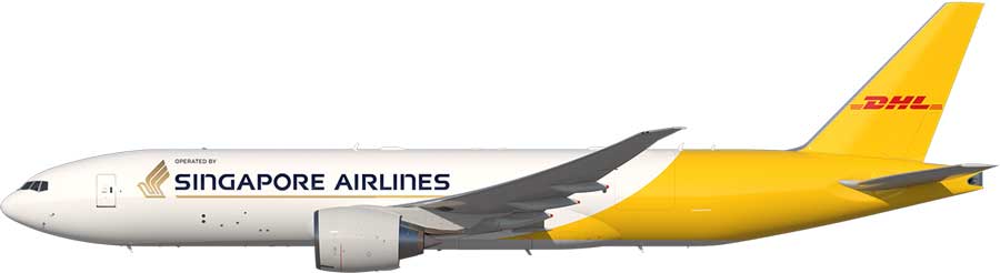 DHL × シンガポール航空 B777-8F 貨物機 1/400 DHL × シンガポール航空