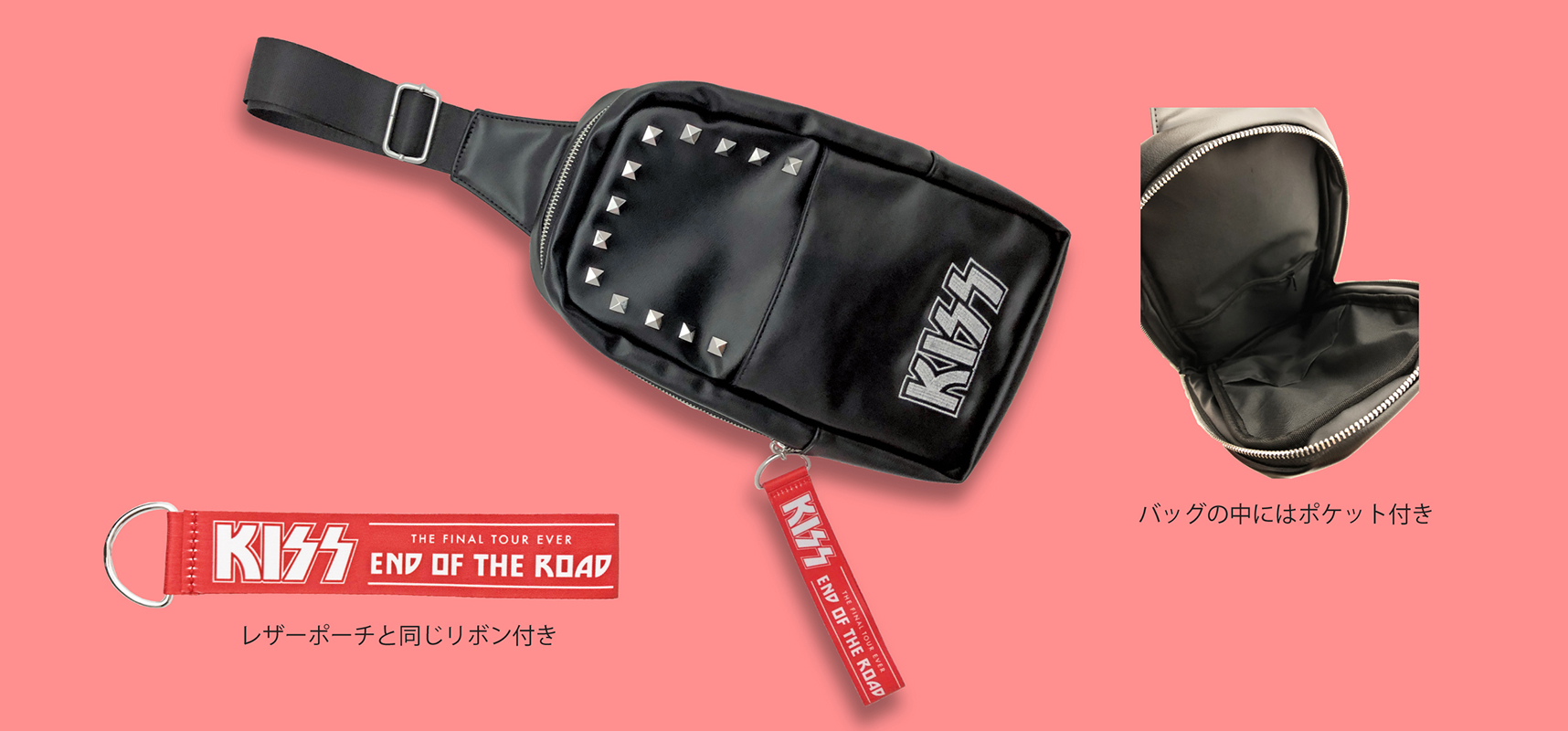 KISS JAPANTOUR2019 ツアーグッズ スタッズ付きスリングバッグ KISS