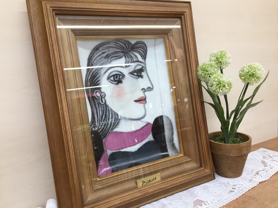ピカソ 「ドラ・マールの肖像」陶板 飾り皿 絵画 額 画家 美術品