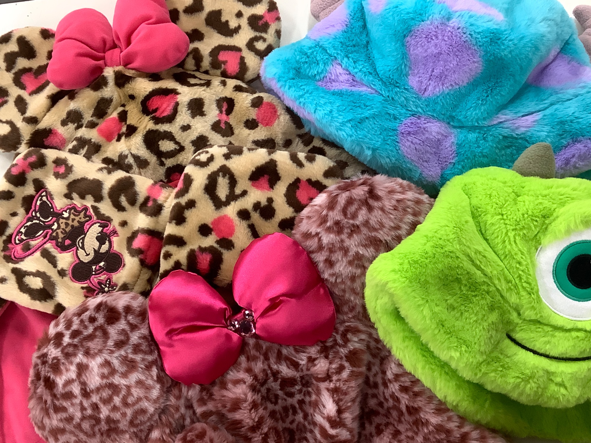 Disney ミニーマウス ファンキャップ ヒョウ柄 ファー ディズニー