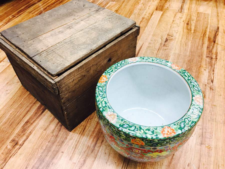 乾山 火鉢 高さ約21.5㎝ タカサ 東さ7-0127① 乾山 火鉢 高さ約21.5