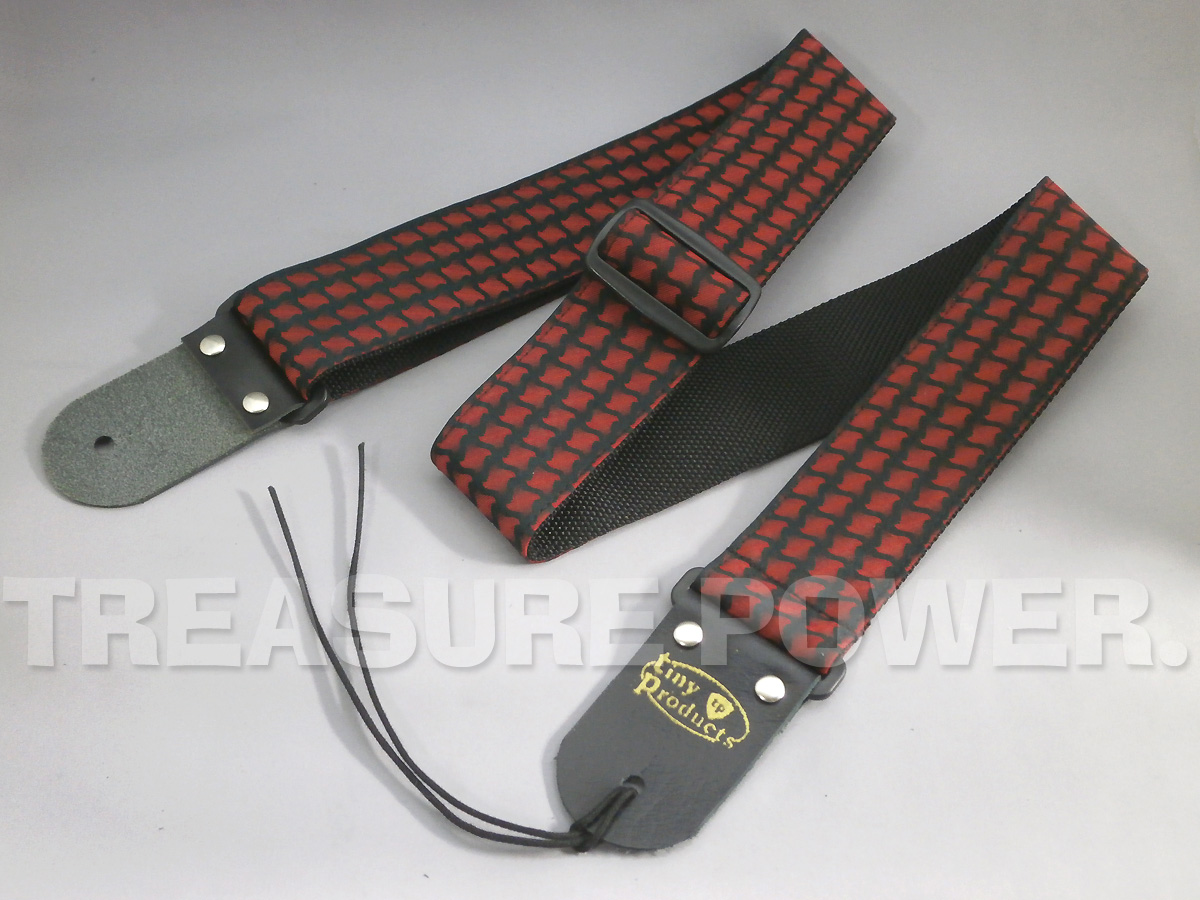 和柄ギターストラップ 着物シリーズ 花柄/黒 ハンドメイド #006 和柄