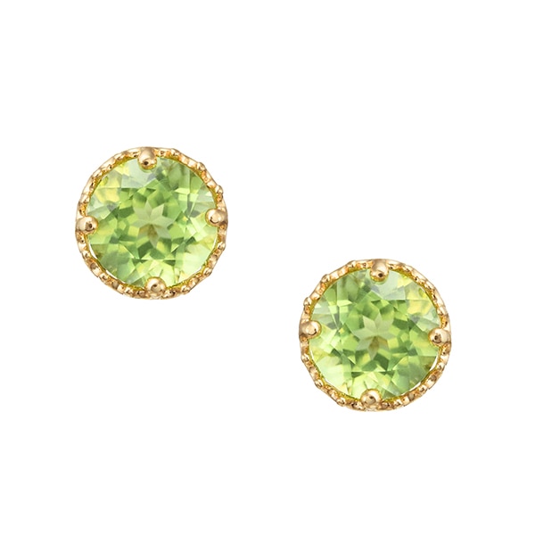 K10イエローゴールドペリドットピアス(RPE662-001)|TSUTSUMI