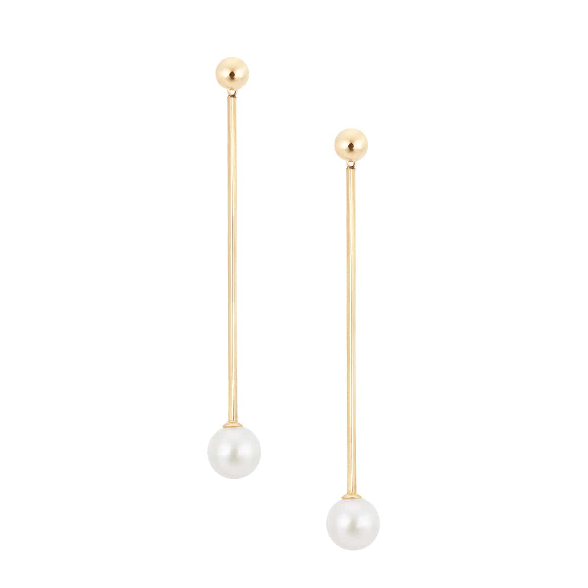 K10イエローゴールド淡水パールピアス（6.5mm）(RPE393-003)|TSUTSUMI