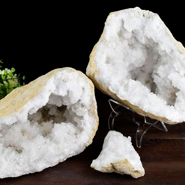 ジオード（水晶ジオード）ペア｜割れているジオード｜特大サイズ