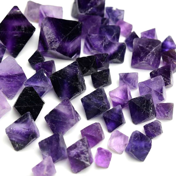 黄色と紫色フローライト二重層八面体黄色蛍石