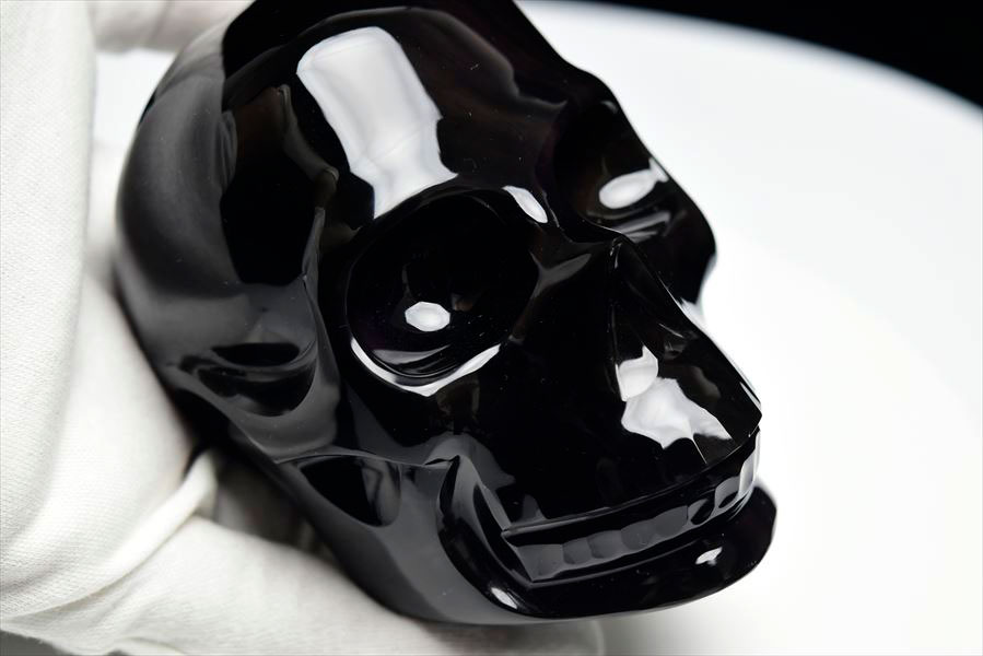 スカル】レインボーオブシディアン ドクロ・髑髏（骸骨）型 置物