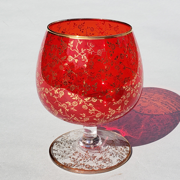 ベネチアングラス赤いガラス製ワイングラス ヴェネチアングラス