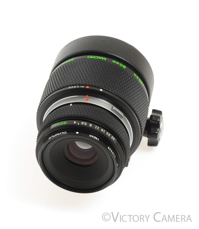 Olympus Zuiko 80mm f4 1:1 Macro w/ 65-116 Telescoping Macro Tube [EXC]