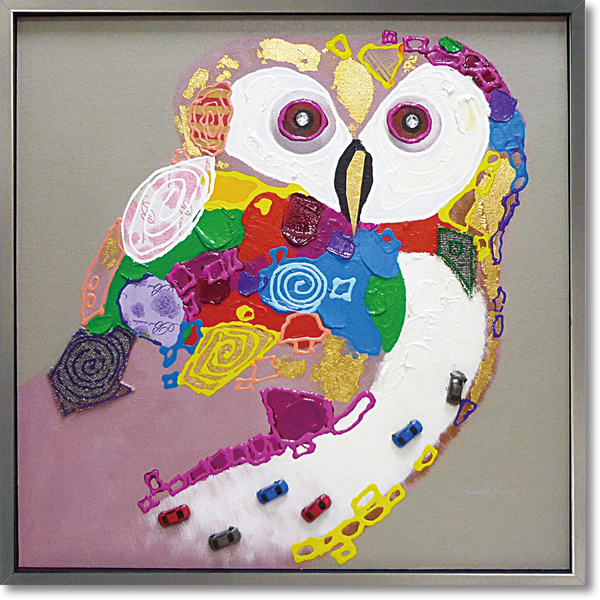 オイルペイントアート「カラフル オウル」 | ユーパワー オンライン