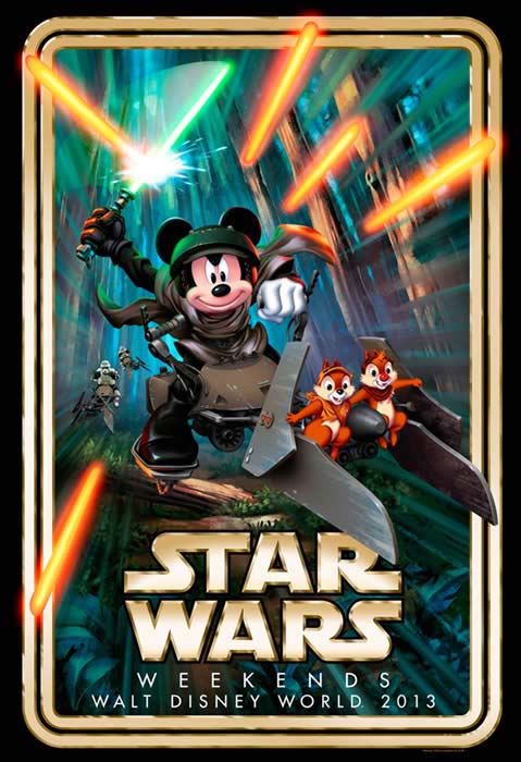Disney Wall Poster - Star Wars Weekends 2013 Logo Skywalker Mickey
