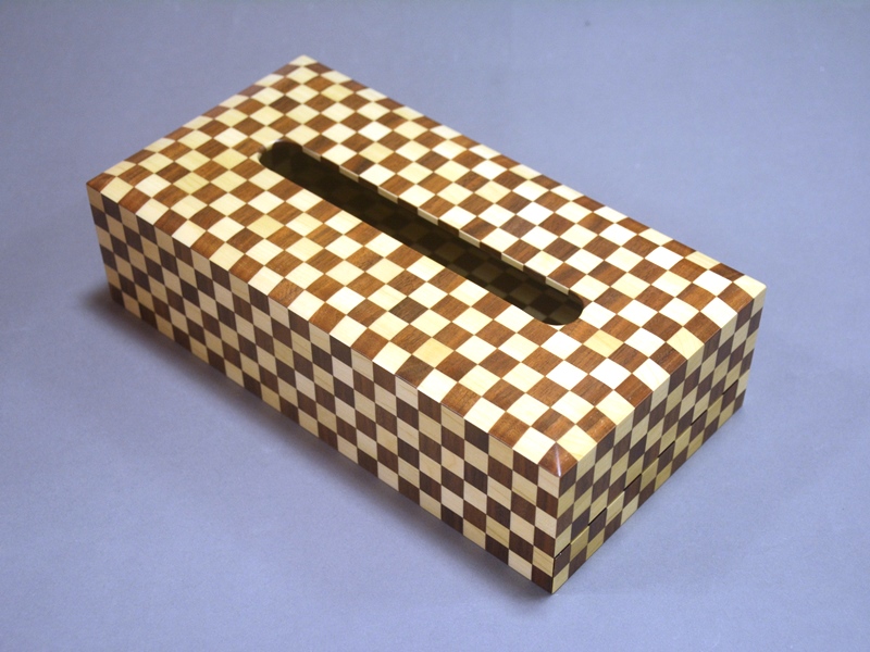 寄木無垢ティッシュボックス 市松 商品詳細｜寄木細工・箱根細工