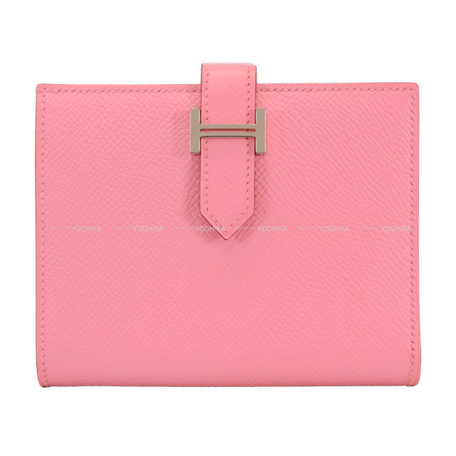 HERMES エルメス 二つ折り財布 ベアンコンパクト ローズコンフェッティ