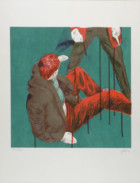 真作保証☆横尾忠則【ナイフの男】リトグラフ・2枚組・グラフィック