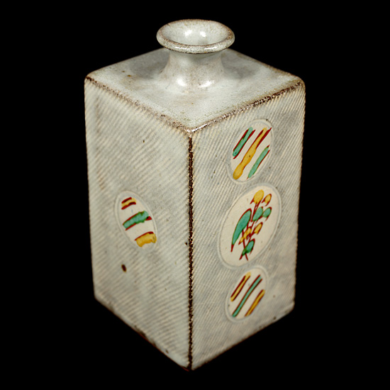 島岡達三(人間国宝) 赤繪方壺 島岡達三｢象篏赤絵方壺