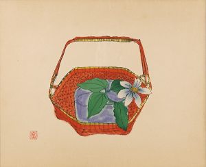富本憲吉木版画 団扇之図」自刻版画集 加藤版画研究所 1枚|木版刷り