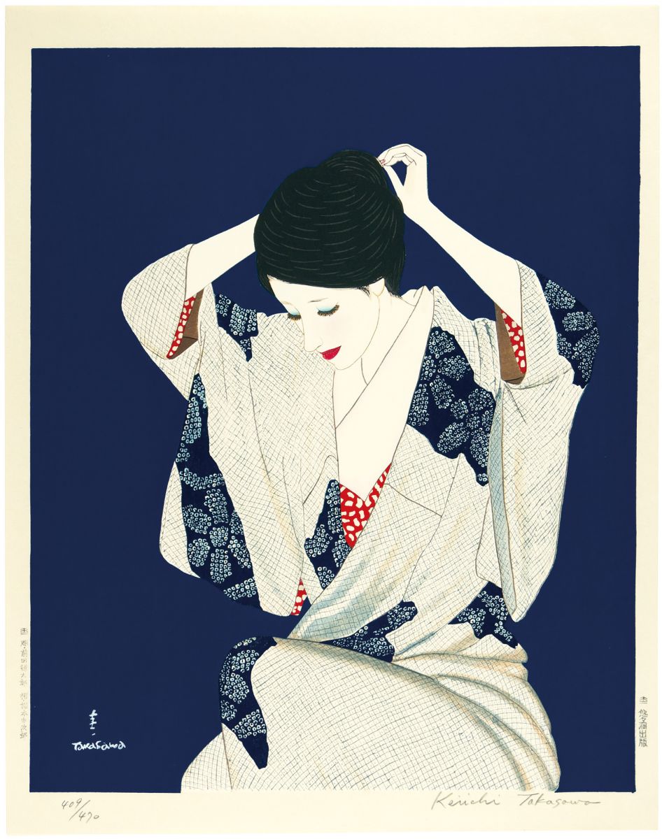 高沢圭一 「婦人像」 悠々堂木版画 真作 高沢圭一 「婦人像」 悠々堂木