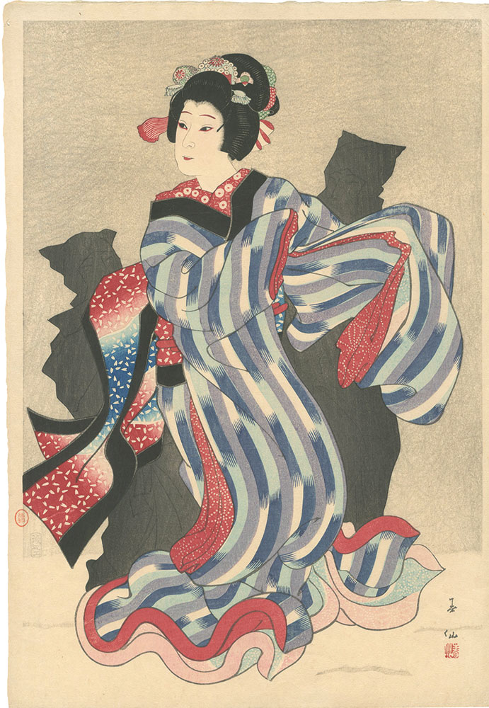 名取春仙 五代目 中村福助 おはん 木版画 新版画 役者絵 浮世絵 【公式