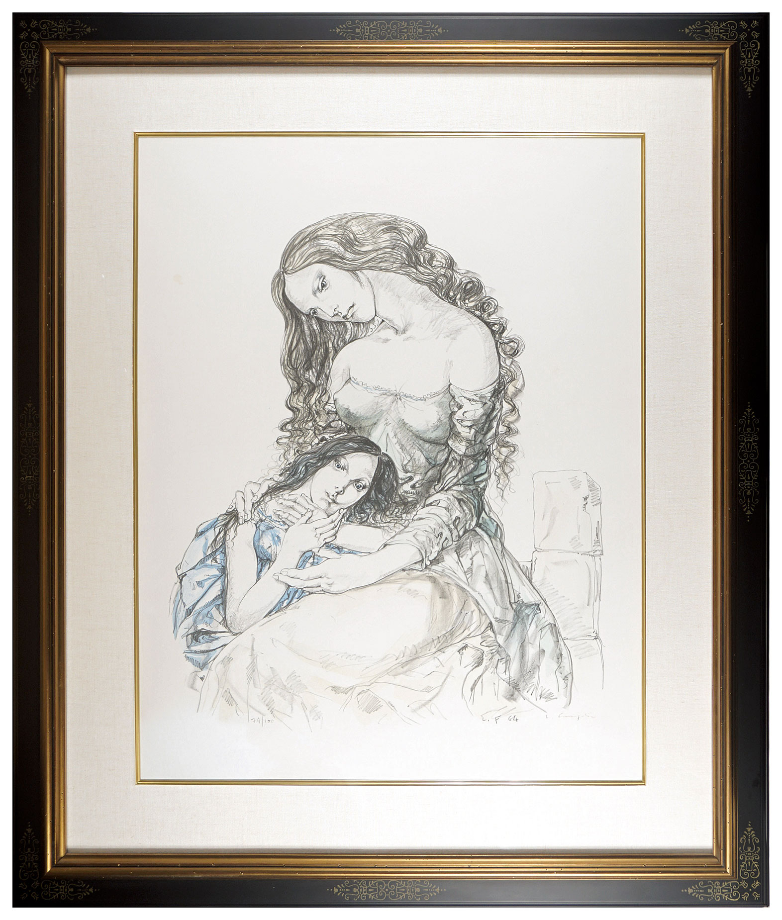 藤田嗣治 レオナール・フジタ 母子像 女性と子供 猫を抱く母子像