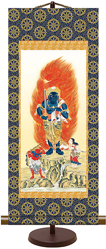 真作/田能村直入/羅漢像画賛/絹表装/軸先紫檀/布袋屋掛軸HE-